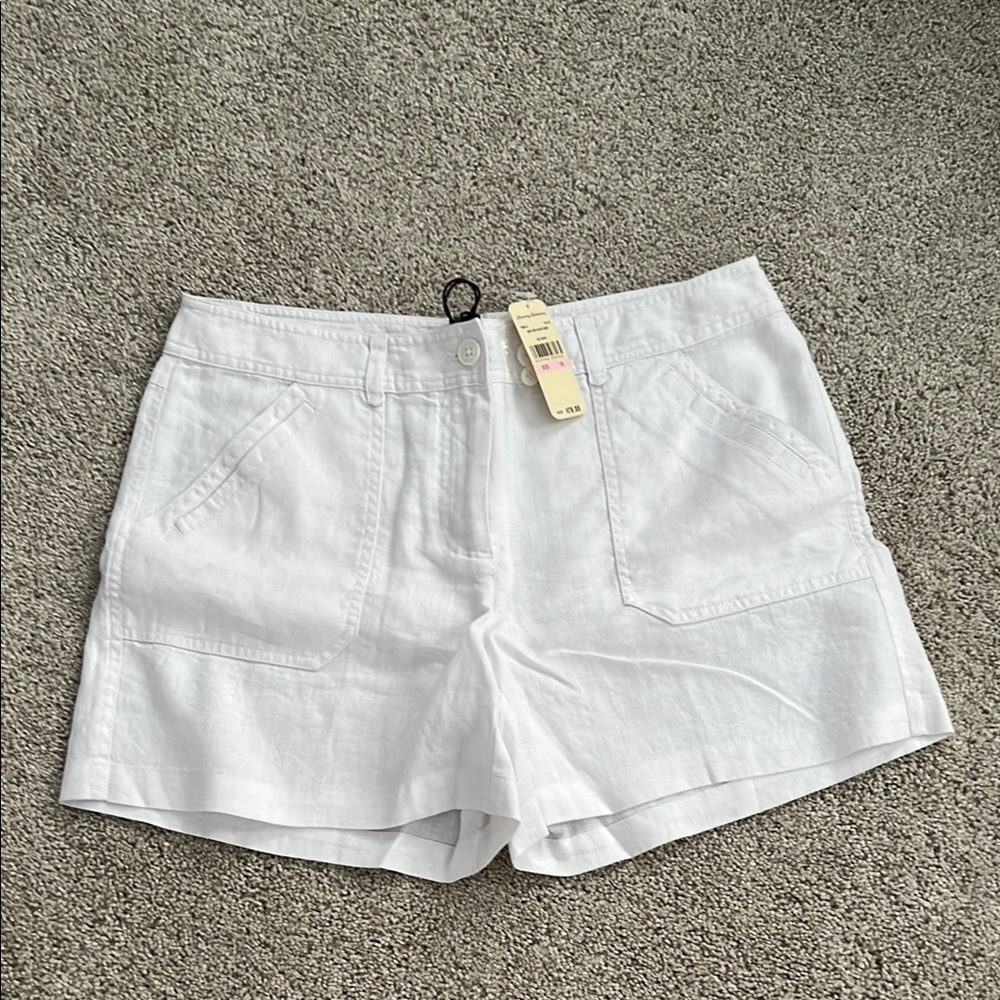 NWT - Tommy Bahama Women's White Linen Shorts